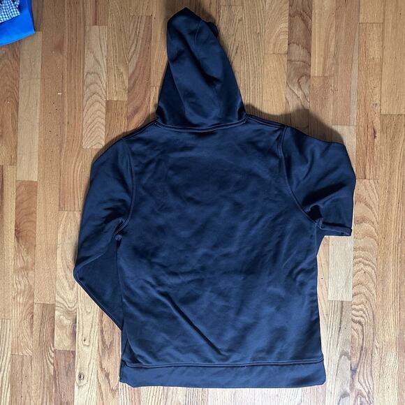 Under Armour Hoodie Men's S Black Small Loose Hooded Center Logo Sweatshirt - Picture 7 of 11